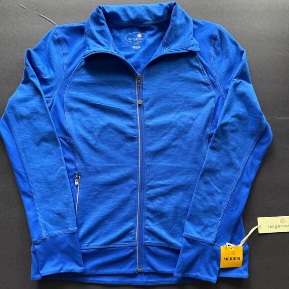 Tangerine Women’s Active Zip Up Jacket, NWT Size M Blue - Picture 1 of 6